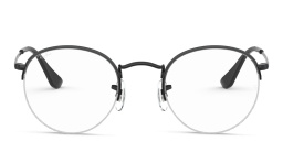 Ray-Ban Round Gaze Unisex Half Rim Eyeglasses in Black – Product Photo 1