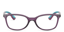 Ray-Ban Junior Ferrari Kids Rectangle Eyeglasses in Transparent Violet – Product Photo 1