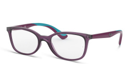 Ray-Ban Junior Ferrari Kids Rectangle Eyeglasses in Transparent Violet – Product Photo 2