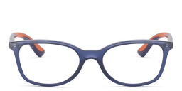 Ferrari Kids Rectangle Eyeglasses من راي بان جونيور بلون أزرق شفاف - صورة المنتج 1
