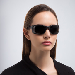 Maui Jim Kanaio Coast 766 Unisex Wide Rectangle Sunglasses in Black – Product Photo 5