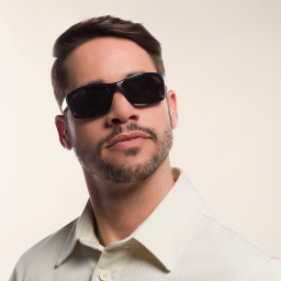 Maui Jim Kanaio Coast 766 Unisex Wide Rectangle Sunglasses in Black – Product Photo 7