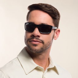 Maui Jim Kanaio Coast 766 Unisex Wide Rectangle Sunglasses in Black – Product Photo 8