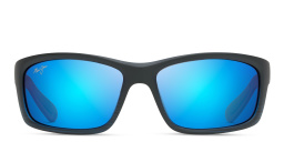 Maui Jim Unisex Wide Rectangle Sunglasses in Black – Product Photo 1