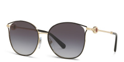 BVLGARI Half Rim Cat Eye Sunglasses in Black/Pale Gold – Product Photo 2