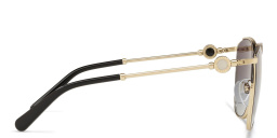 BVLGARI Half Rim Cat Eye Sunglasses in Black/Pale Gold – Product Photo 3