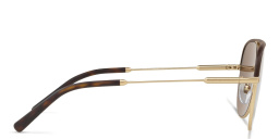 Shop BVLGARI Pilot Sunglasses in Brown/Matte Pale Gold online.