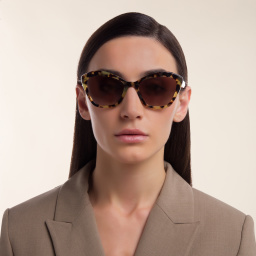 MIU MIU Cat-Eye Sunglasses in Light Havana – Product Photo 4