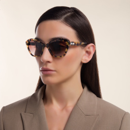 MIU MIU Cat-Eye Sunglasses in Light Havana – Product Photo 5