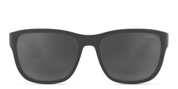 Shop Prada Linea Rossa Pillow Sunglasses in Grey Rubber online.
