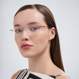 Silhouette Rimless Square Eyeglasses in Grey – Product Photo 6