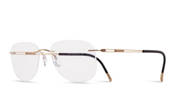 Silhouette Rimless Aviator Eyeglasses in Gold – Product Photo 2