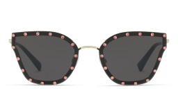 VALENTINO Rimless Cat Eye Sunglasses in Black – Product Photo 1