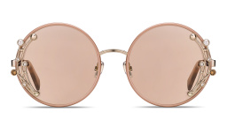 Shop JIMMY CHOO Gema/S Round Sunglasses in Nude online.