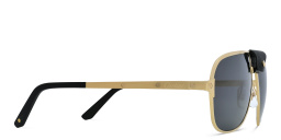 Shop Cartier Santos de Cartier Aviator Sunglasses in Gold online.