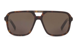 Shop Dolce & Gabbana Square Sunglasses in Havana online.