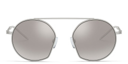 Emporio Armani Irregular Sunglasses in Matte Silver – Product Photo 1