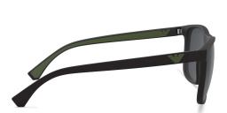 Emporio Armani Square Sunglasses in Matte Black – Product Photo 3