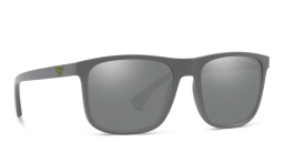 Emporio Armani Square Sunglasses in Matte Grey – Product Photo 1