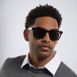 نظارة شمسية مربعة من جورجو أرماني بلون أسود - صورة المنتج 6