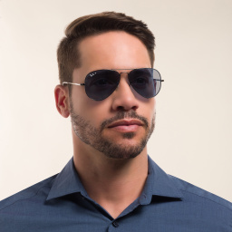 Shop Ray-Ban Pilot Metal II Sunglasses in Gunmetal online.