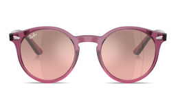 Shop Ray-Ban Logo Kids Panthos Sunglasses in Transparent Violet online.