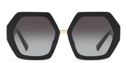 VALENTINO V Logo Oversized Irregular Sunglasses in Black – Product Photo 1