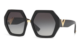 VALENTINO V Logo Oversized Irregular Sunglasses in Black – Product Photo 2