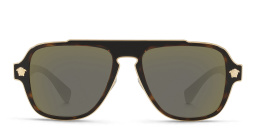 VERSACE Medusa-detailed Aviator Sunglasses in Havana – Product Photo 1