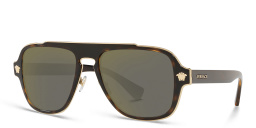 VERSACE Medusa-detailed Aviator Sunglasses in Havana – Product Photo 2