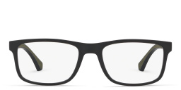 Emporio Armani Rectangle Eyeglasses in Matte Black – Product Photo 1