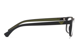 Emporio Armani Wide Rectangle Eyeglasses in Matte Black – Product Photo 3