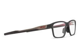Oakley Metalink Wide Rectangle Eyeglasses in Satin Grey Smoke – Product Photo 4