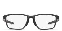 Shop Oakley Wide Rectangle Eyeglasses in Satin Grey Smoke online.