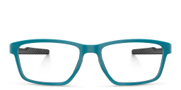 Metalink Wide Rectangle Eyeglasses من اوكلي بلون أزرق مخضرّ - صورة المنتج 1