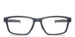 Metalink Wide Rectangle Eyeglasses من اوكلي بلون أزرق مطفي - صورة المنتج 1