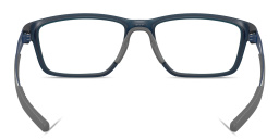 Shop Oakley Metalink Wide Rectangle Eyeglasses in Matte Blue online.