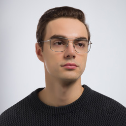 Ray-Ban Unisex Square Eyeglasses in Silver – Product Photo 7