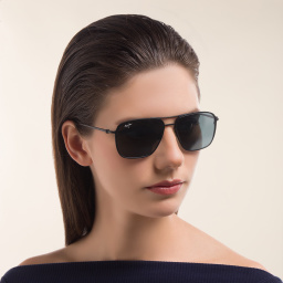Maui Jim Beaches 541 Unisex Aviator Sunglasses in Black – Product Photo 6