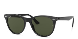 Shop Ray-Ban Wayfarer II Unisex Panthos Sunglasses in Shiny Black online.