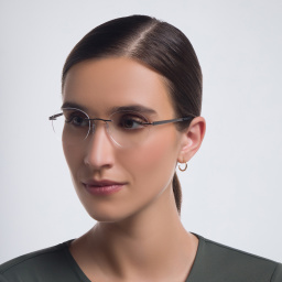 Shop Silhouette Unisex Rimless Round Eyeglasses in Gunmetal online.