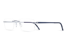 Shop Silhouette Rimless Rectangle Eyeglasses in Silver online.