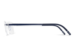 Shop Silhouette Rimless Rectangle Eyeglasses in Silver online.