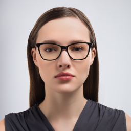 تسوق نظارات طبية طراز كات آي بتوقيع العلامة سان لوران بلون أسود أونلاين.