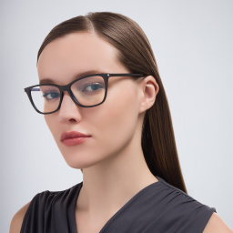 تسوق نظارات طبية طراز كات آي بتوقيع العلامة سان لوران بلون أسود أونلاين.