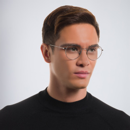 GIORGIO ARMANI Round Eyeglasses in Gunmetal – Product Photo 5