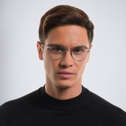 GIORGIO ARMANI Round Eyeglasses in Gunmetal – Product Photo 6
