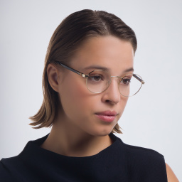PRADA Round Eyeglasses in Pale Gold – Product Photo 6