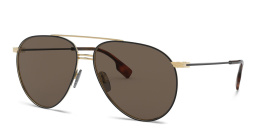 Shop BURBERRY Aviator Sunglasses in Black online.