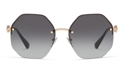 BVLGARI Half Rim Irregular Sunglasses in Pink Gold – Product Photo 1